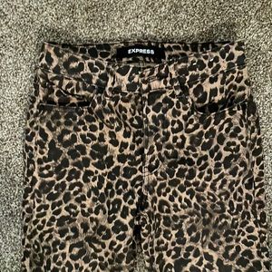 Leopard print jean leggings